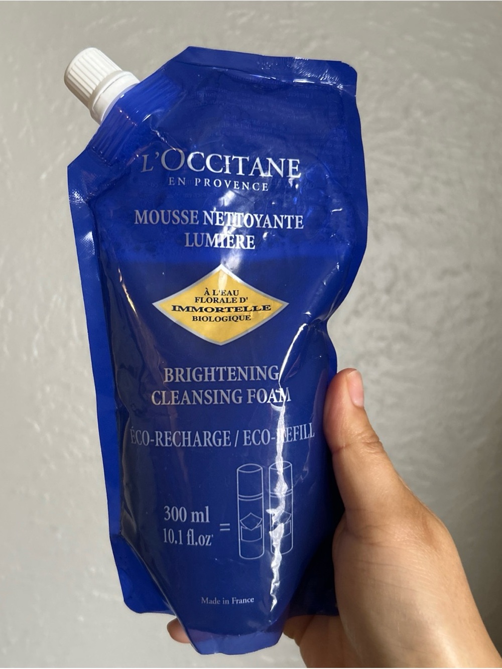 New L'Occitane A L'Eau Florale D' Immortelle Brightening Cleansing Foam 300 ml